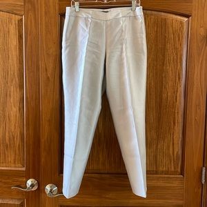 Talbots Silk Jacquard Chatham Ankle Pants Silver Gray Size 8